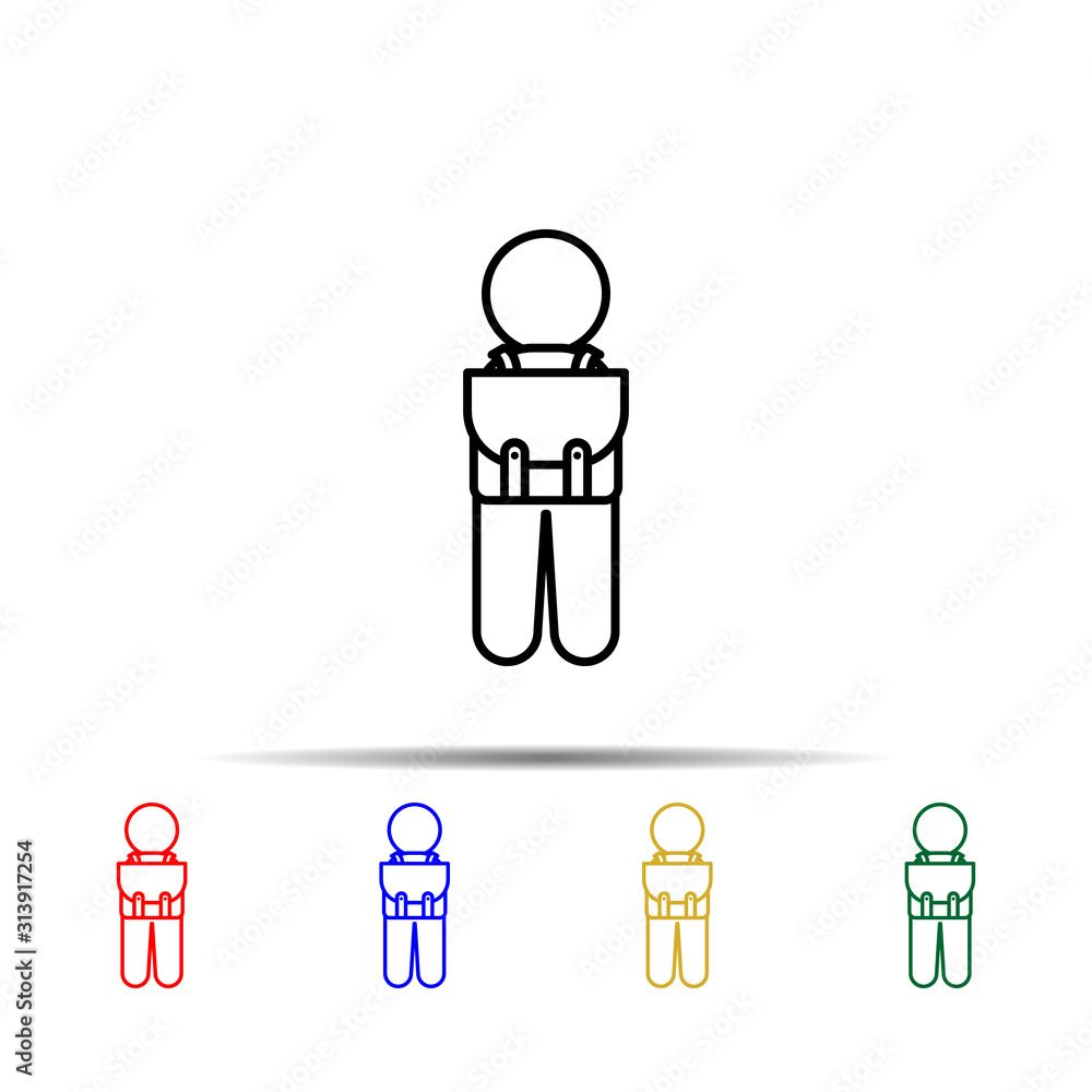 Poster schoolboy multi color style icon. simple thin line, outline vector of school icons for ui and ux, we