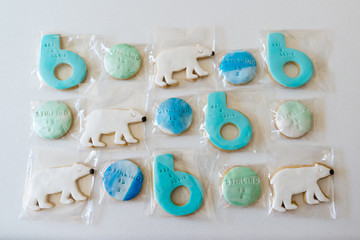 Novelty cookies decorated with frosting
