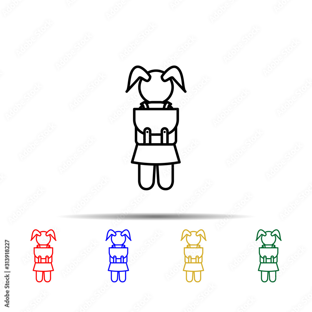 Poster schoolgirl multi color style icon. simple thin line, outline vector of school icons for ui and ux, w