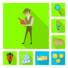 Isolated object of story and items icon. Collection of story and attributes vector icon for stock.