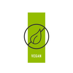 Green icon for vegan food. Vector