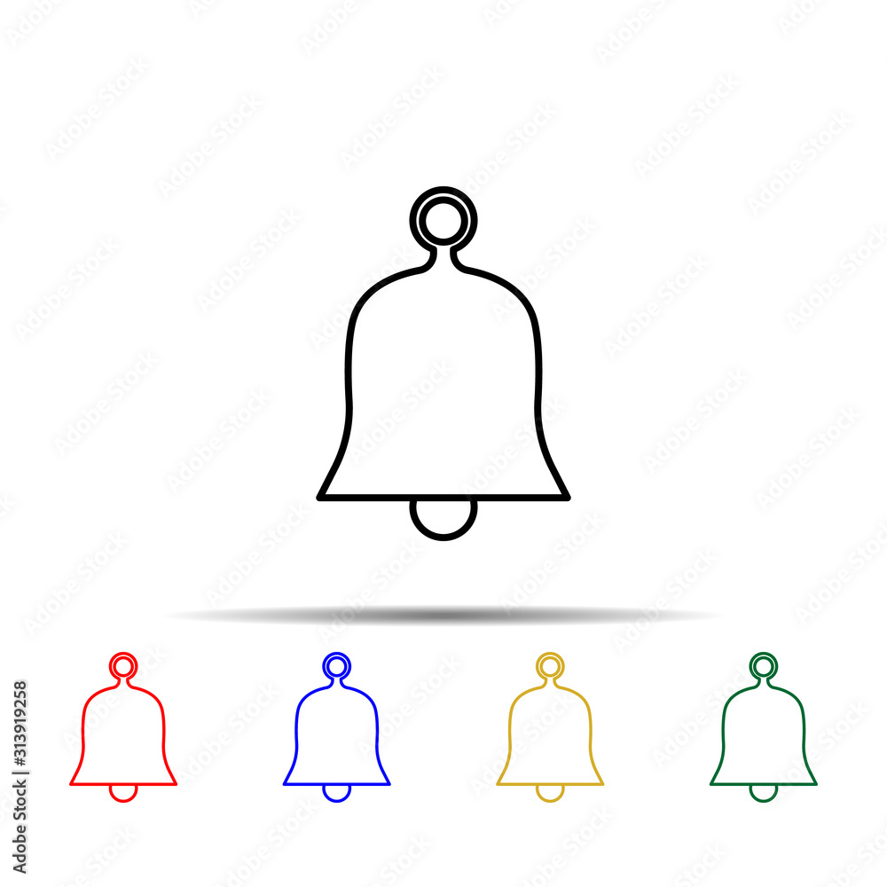 Poster school bell multi color style icon. simple thin line, outline vector of school icons for ui and ux, 