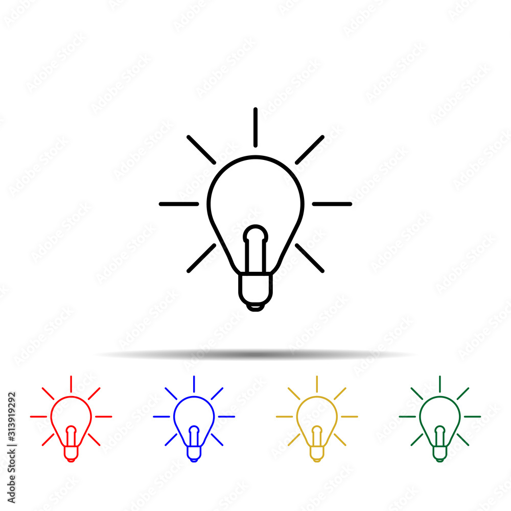 Poster light of ideas multi color style icon. simple thin line, outline vector of school icons for ui and u