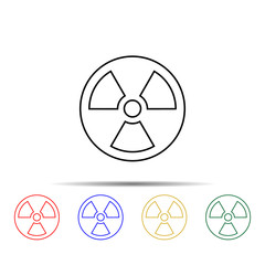 Radiation multi color style icon. Simple thin line, outline vector of sciense icons for ui and ux, website or mobile application