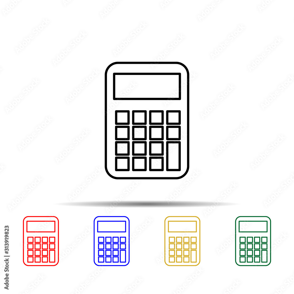 Poster calculator multi color style icon. simple thin line, outline vector of sciense icons for ui and ux, 