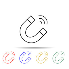 magnet multi color style icon. Simple thin line, outline vector of sciense icons for ui and ux, website or mobile application