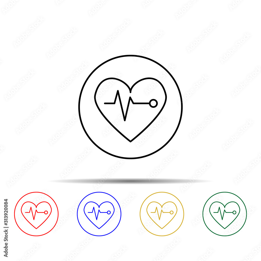 Poster palpitation multi color style icon. simple thin line, outline vector of sciense icons for ui and ux,