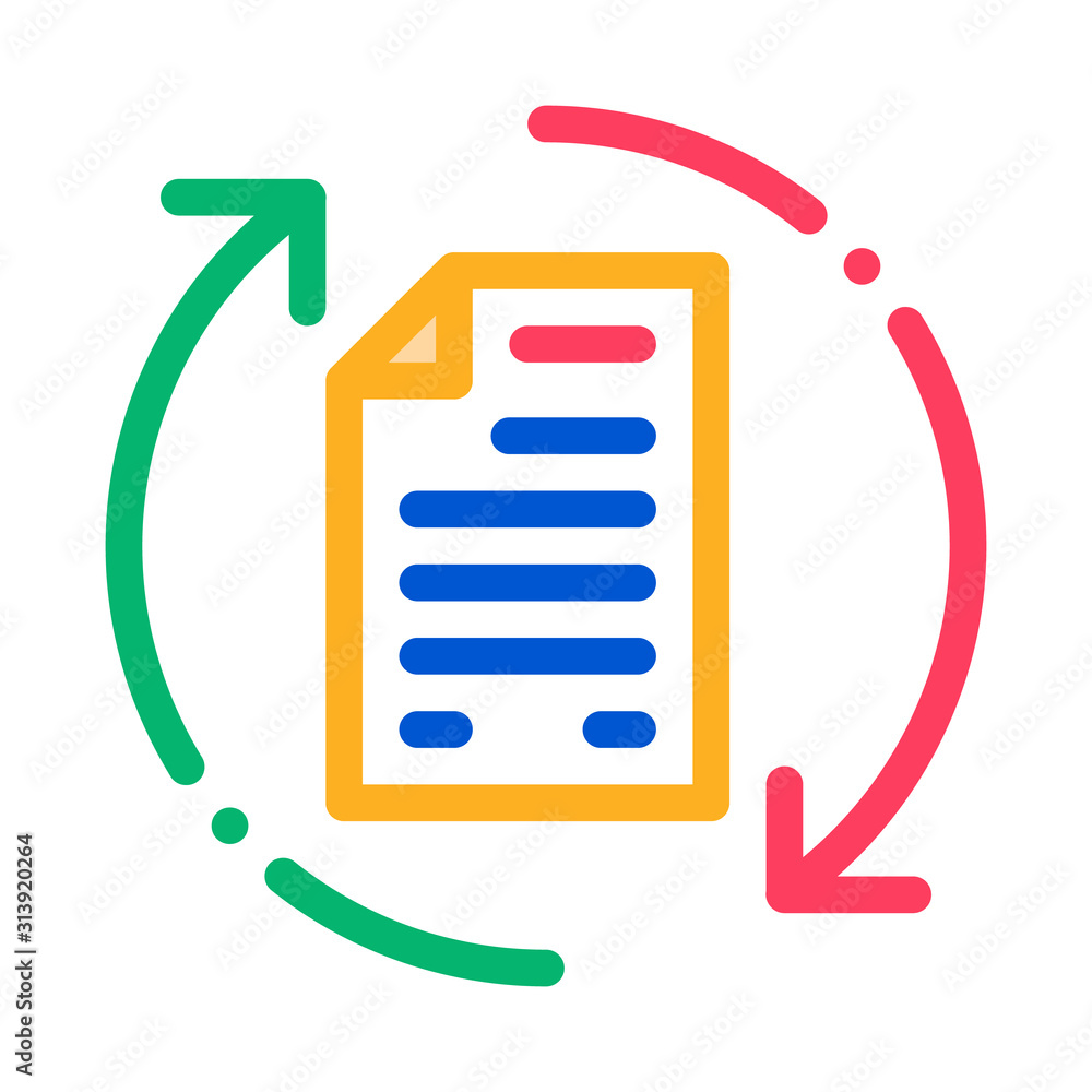 Poster document cycle icon vector. outline document cycle sign. isolated contour symbol illustration
