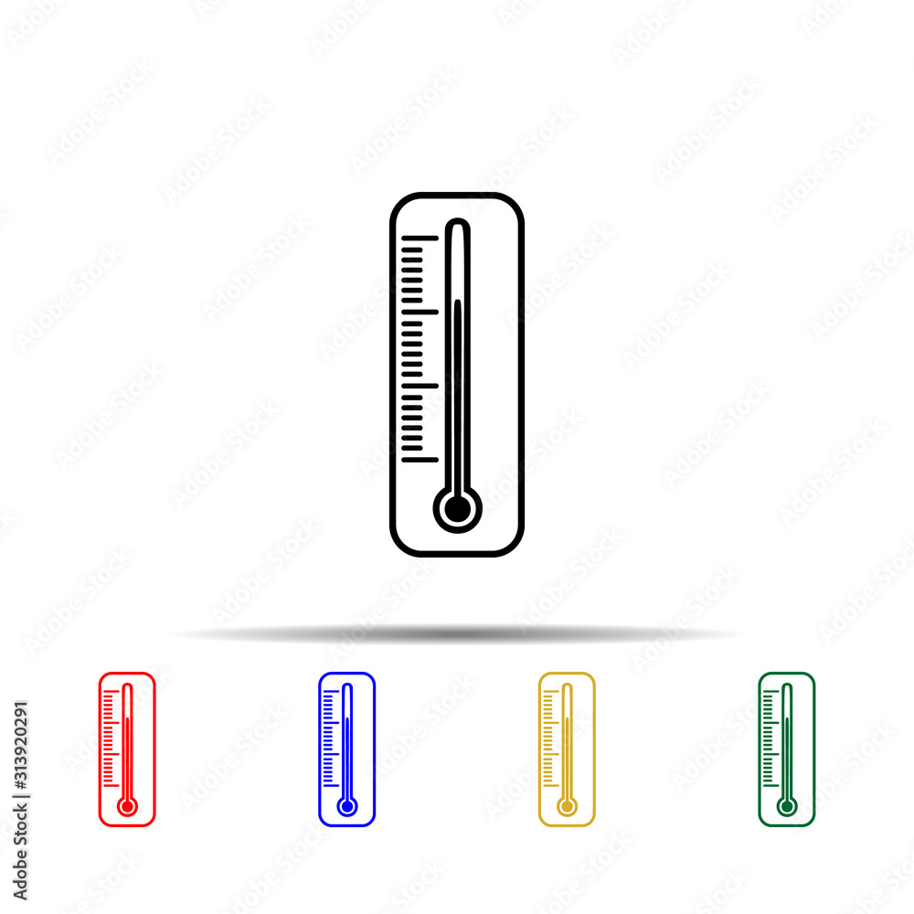 Poster thermometer multi color style icon. simple thin line, outline vector of sciense icons for ui and ux,
