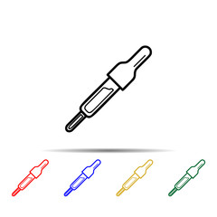 Pipette multi color style icon. Simple thin line, outline vector of sciense icons for ui and ux, website or mobile application