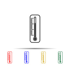 Thermometer multi color style icon. Simple thin line, outline vector of sciense icons for ui and ux, website or mobile application