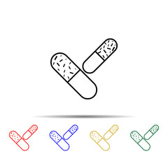 capsule multi color style icon. Simple thin line, outline vector of sciense icons for ui and ux, website or mobile application