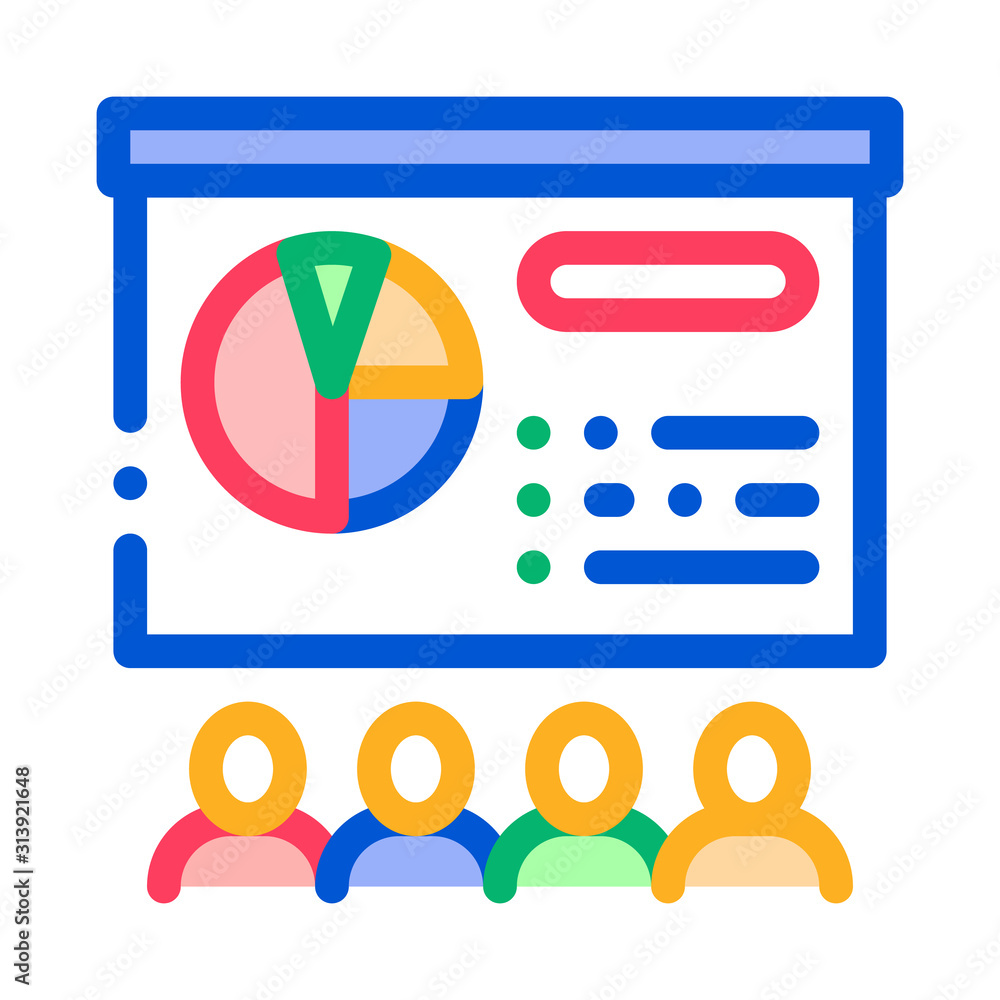 Poster view presentation icon vector. outline view presentation sign. isolated contour symbol illustration