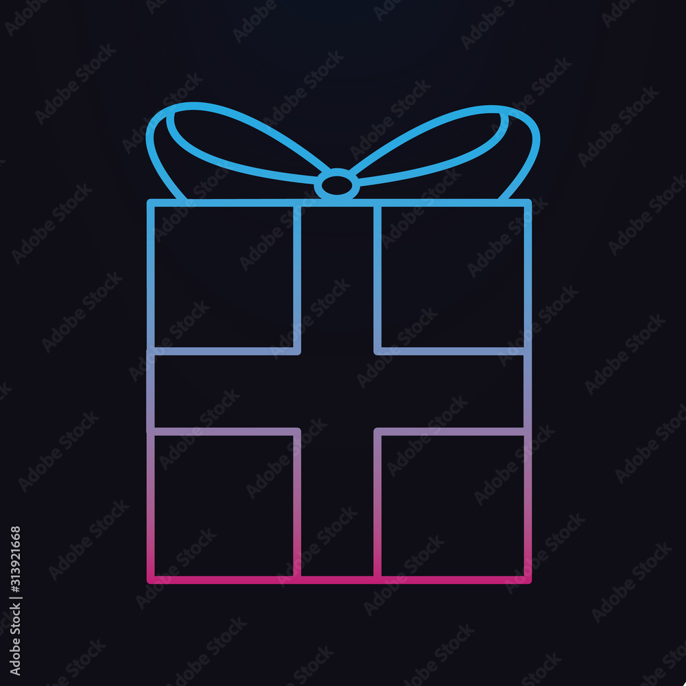 Poster gift box nolan icon. simple thin line, outline vector of shopping icons for ui and ux, website or mo