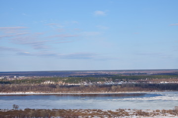 Spring view of the Volga river