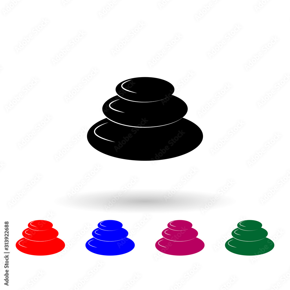 Poster spa stones multi color icon. simple glyph, flat vector of spa icons for ui and ux, website or mobile