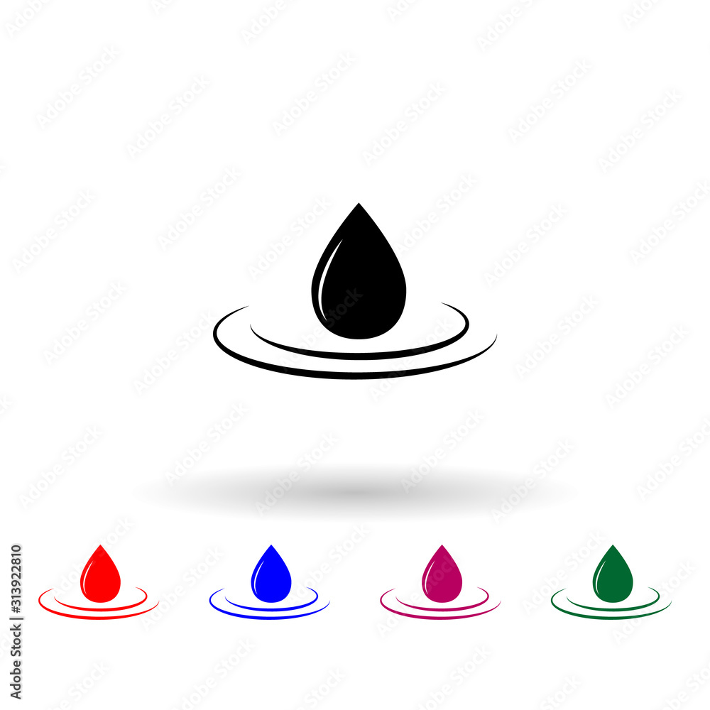 Poster oil drop multi color icon. simple glyph, flat vector of spa icons for ui and ux, website or mobile a