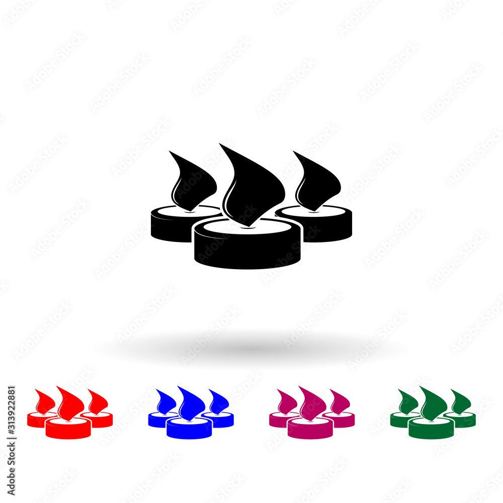 Aufkleber aromatic lighted candles multi color icon. simple glyph, flat vector of spa icons for ui and ux, web