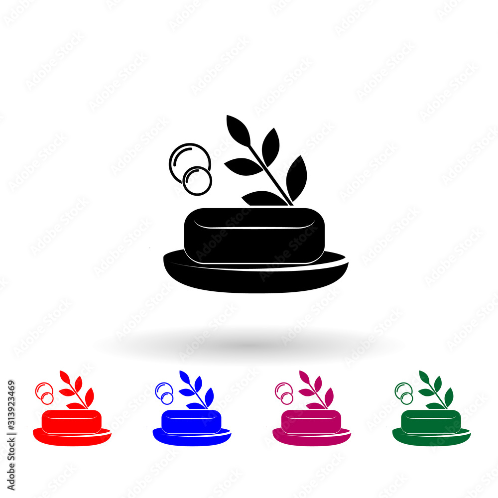 Aufkleber eco spa soap multi color icon. simple glyph, flat vector of spa icons for ui and ux, website or mobi