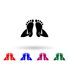 Foot massage multi color icon. Simple glyph, flat vector of spa icons for ui and ux, website or mobile application
