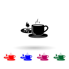 Cup of tea and candle in spa multi color icon. Simple glyph, flat vector of spa icons for ui and ux, website or mobile application