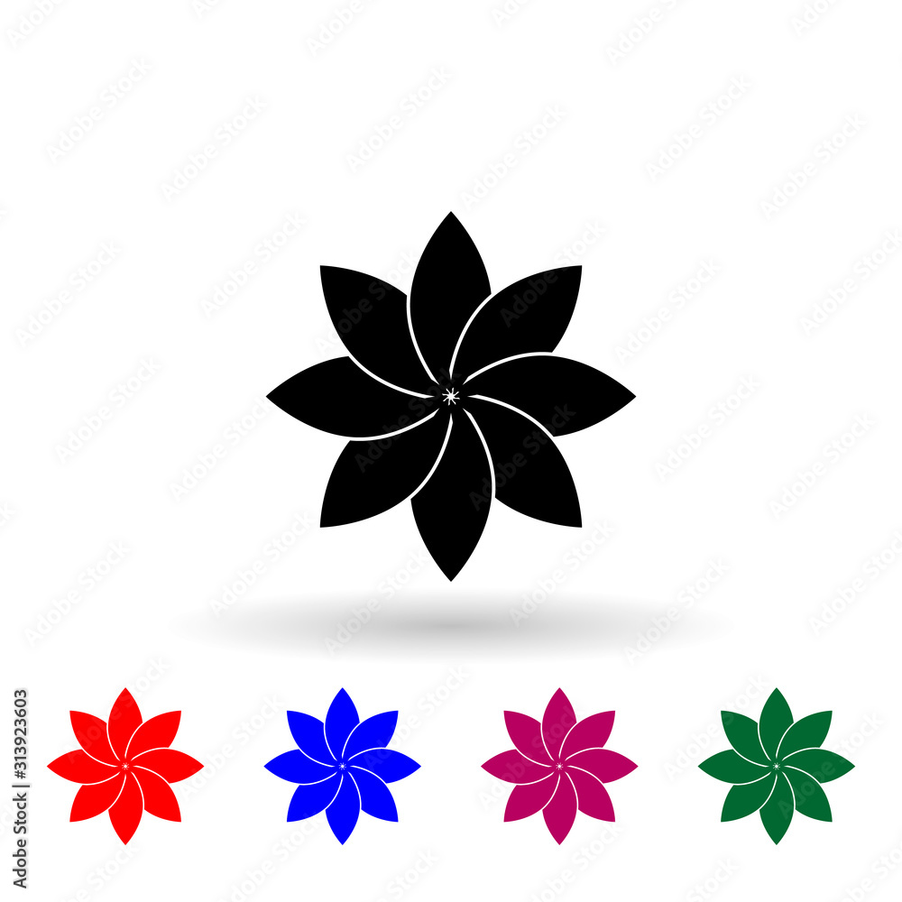 Poster lotus multi color icon. simple glyph, flat vector of spa icons for ui and ux, website or mobile appl