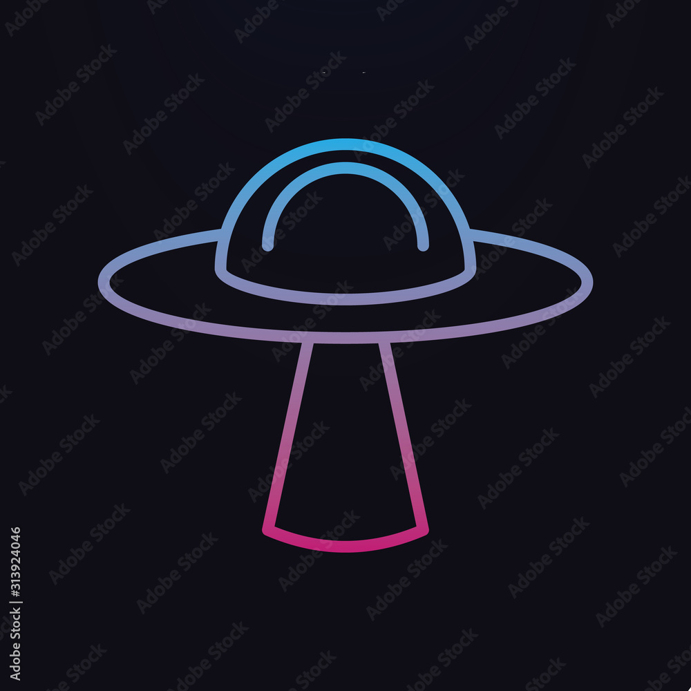 Poster space aliens. ufo nolan icon. simple thin line, outline vector of space icons for ui and ux, website