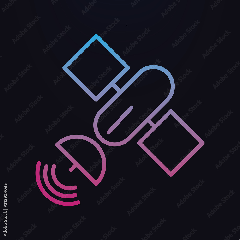 Poster satellite nolan icon. simple thin line, outline vector of space icons for ui and ux, website or mobi