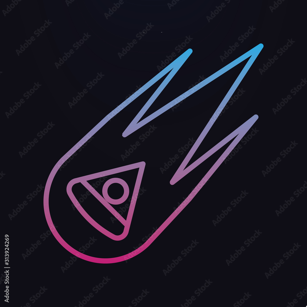 Poster falling space capsule nolan icon. simple thin line, outline vector of space icons for ui and ux, web