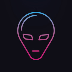 Alien head nolan icon. Simple thin line, outline vector of space icons for ui and ux, website or mobile application