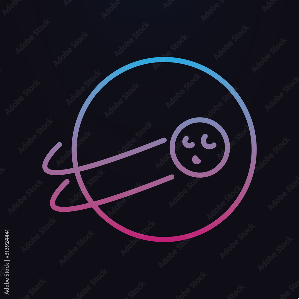 Poster earth and moon nolan icon. simple thin line, outline vector of space icons for ui and ux, website or