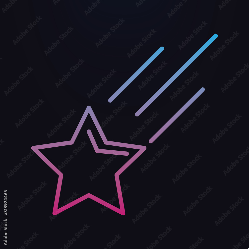 Poster falling star nolan icon. simple thin line, outline vector of space icons for ui and ux, website or m