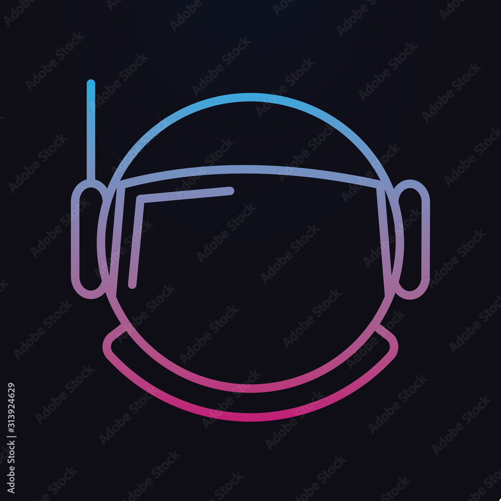 Poster astronaut helmet nolan icon. simple thin line, outline vector of space icons for ui and ux, website 