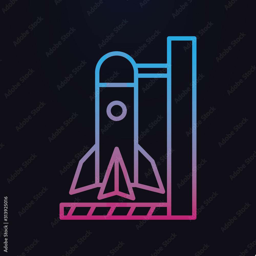 Poster rocket nolan icon. simple thin line, outline vector of space icons for ui and ux, website or mobile 