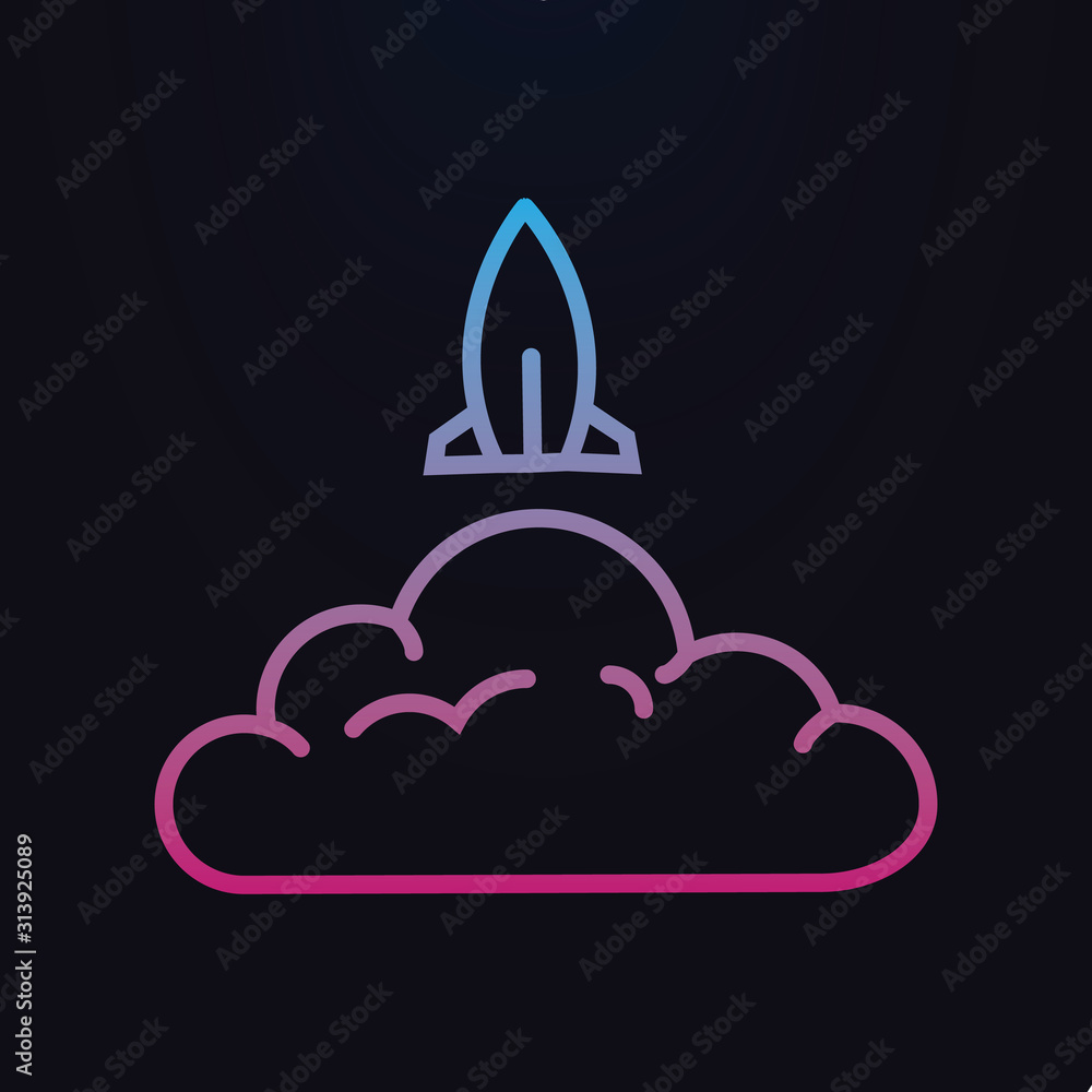 Poster rocket nolan icon. simple thin line, outline vector of space icons for ui and ux, website or mobile 