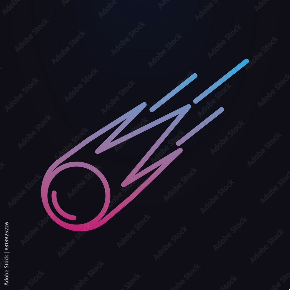 Poster comet nolan icon. simple thin line, outline vector of space icons for ui and ux, website or mobile a