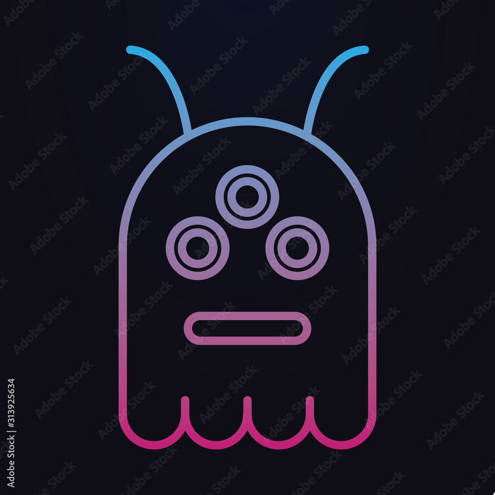Aufkleber alien cartoon nolan icon. simple thin line, outline vector of space icons for ui and ux, website or 