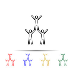 team work lift member of team multi color style icon. Simple thin line, outline vector of team work icons for ui and ux, website or mobile application