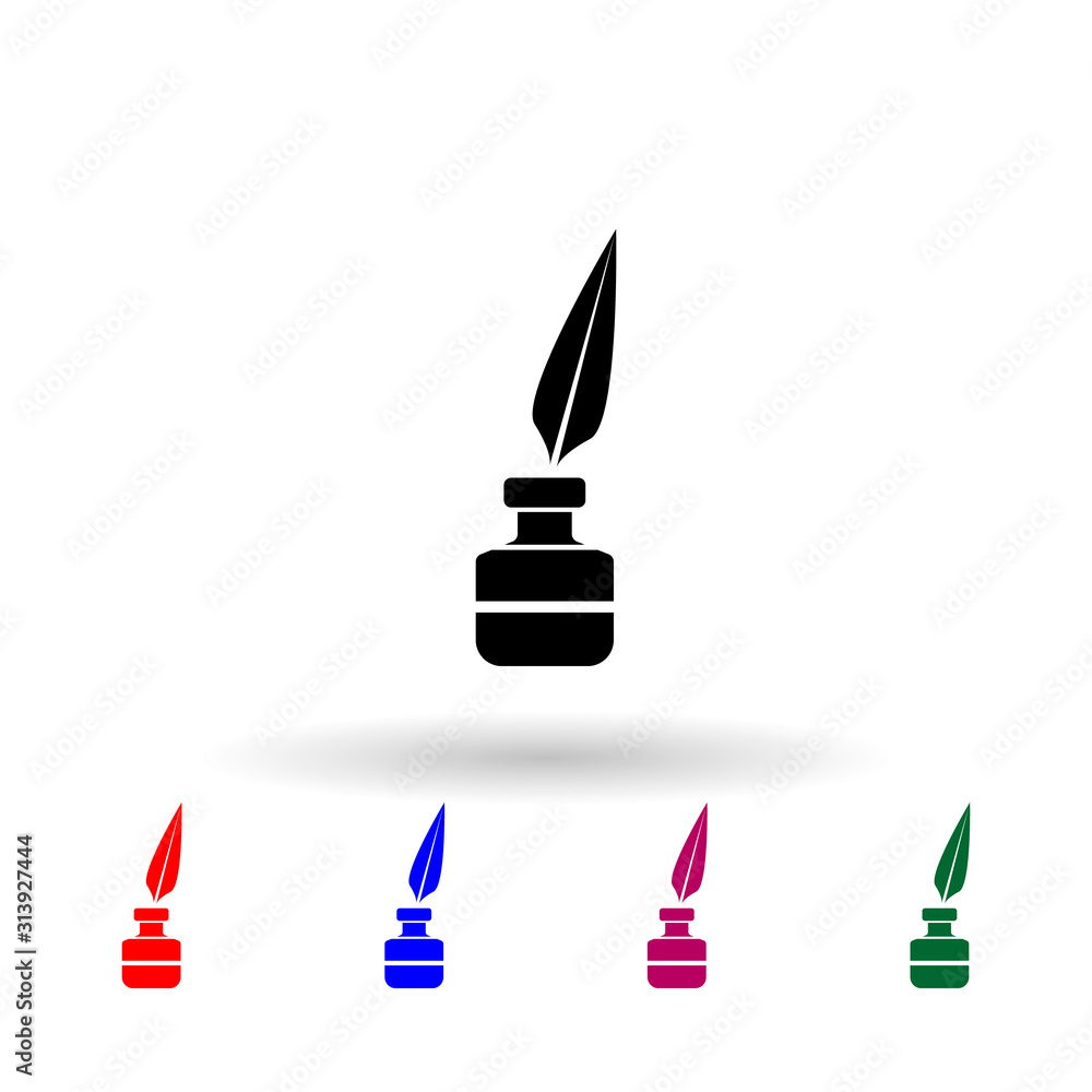 Poster pen and ink multi color icon. simple glyph, flat vector of theatre icons for ui and ux, website or m