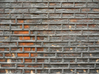 Old clay wall surface imitating masonry  