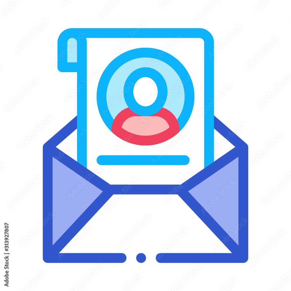 Aufkleber envelope with voter information sheet icon vector. outline envelope with voter information sheet sig