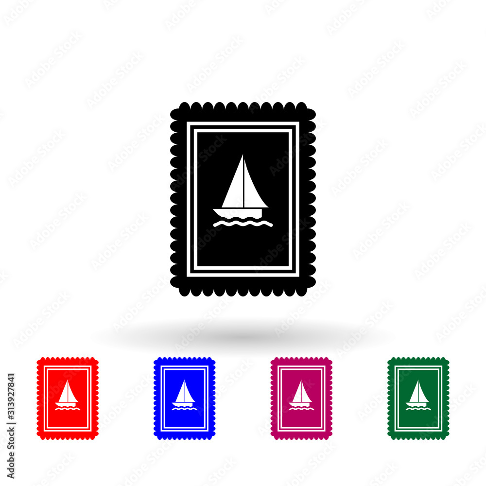 Poster a picture in a frame multi color icon. simple glyph, flat vector of theatre icons for ui and ux, web