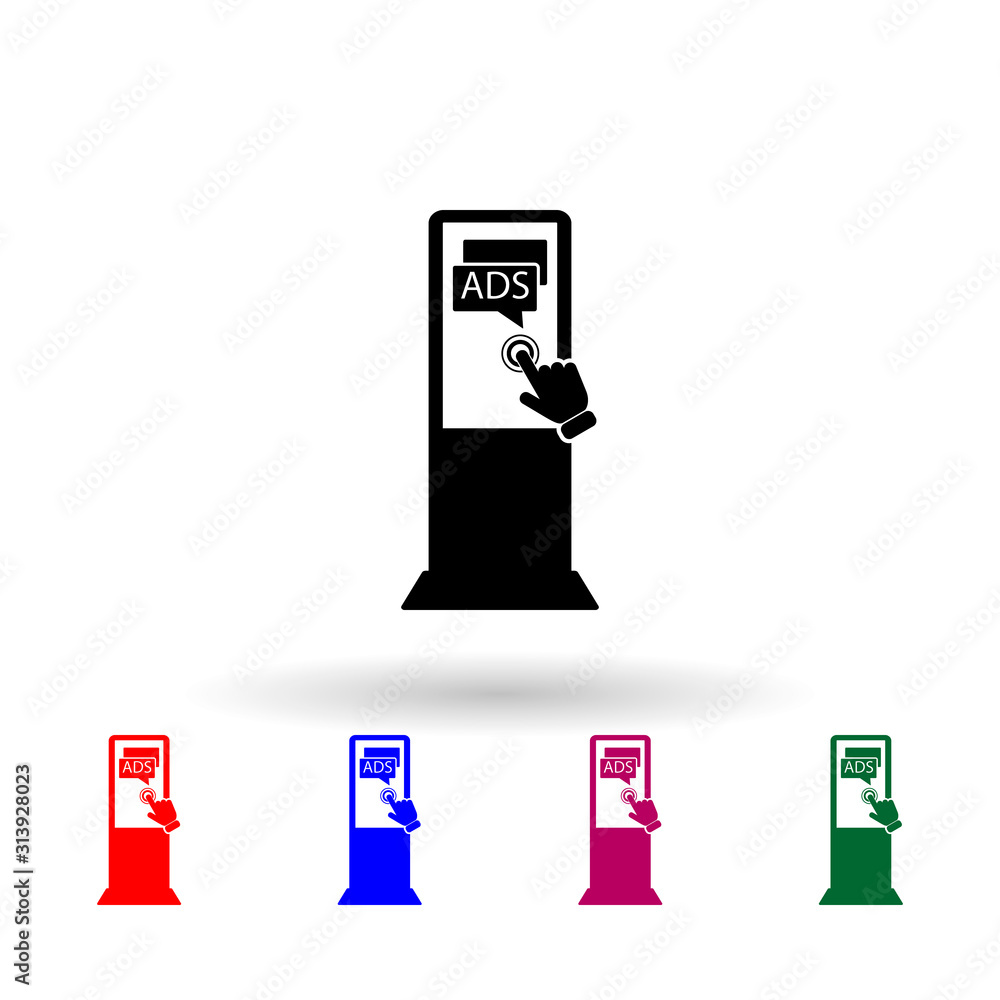 Poster advertising display concept multi color icon. simple glyph, flat vector of touch screen icons for ui