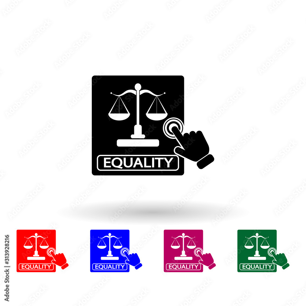 Poster equality concept multi color icon. simple glyph, flat vector of touch screen icons for ui and ux, we