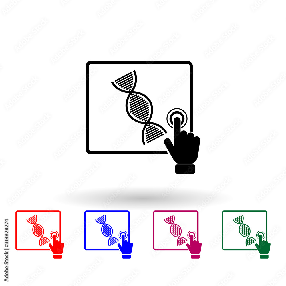 Poster genetic research concept multi color icon. simple glyph, flat vector of touch screen icons for ui an