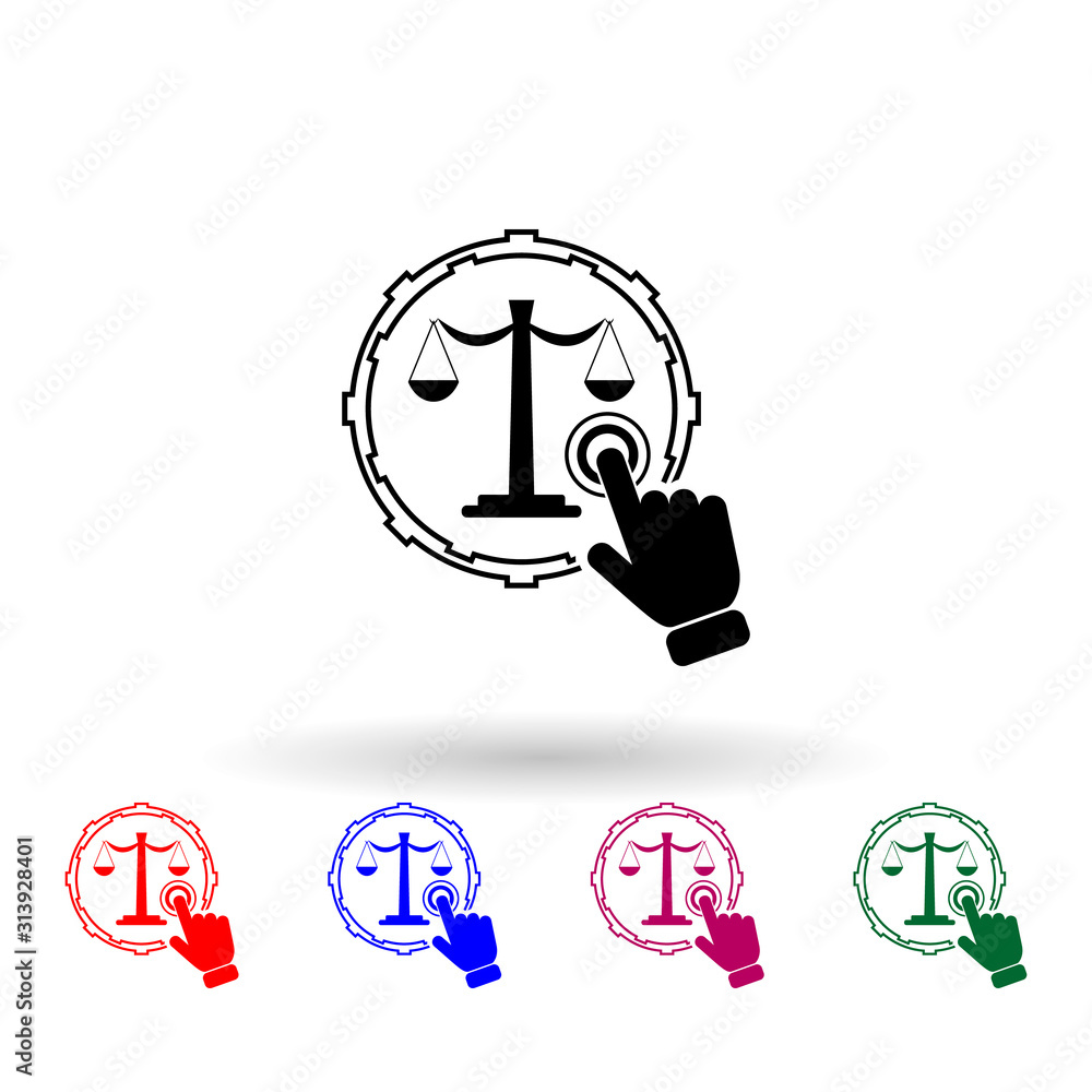 Poster justice concept multi color icon. simple glyph, flat vector of touch screen icons for ui and ux, web
