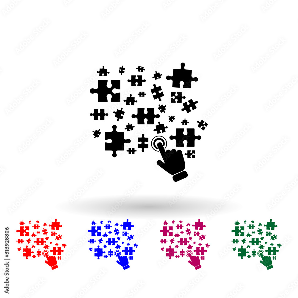 Poster teamwork concept multi color icon. simple glyph, flat vector of touch screen icons for ui and ux, we