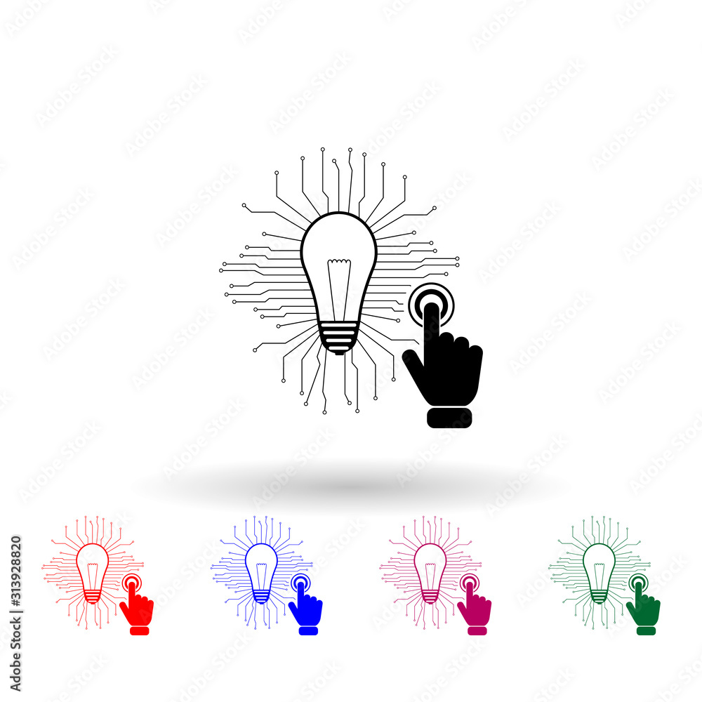 Aufkleber technology innovation concept multi color icon. simple glyph, flat vector of touch screen icons for 