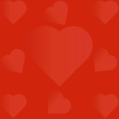 heart on red background