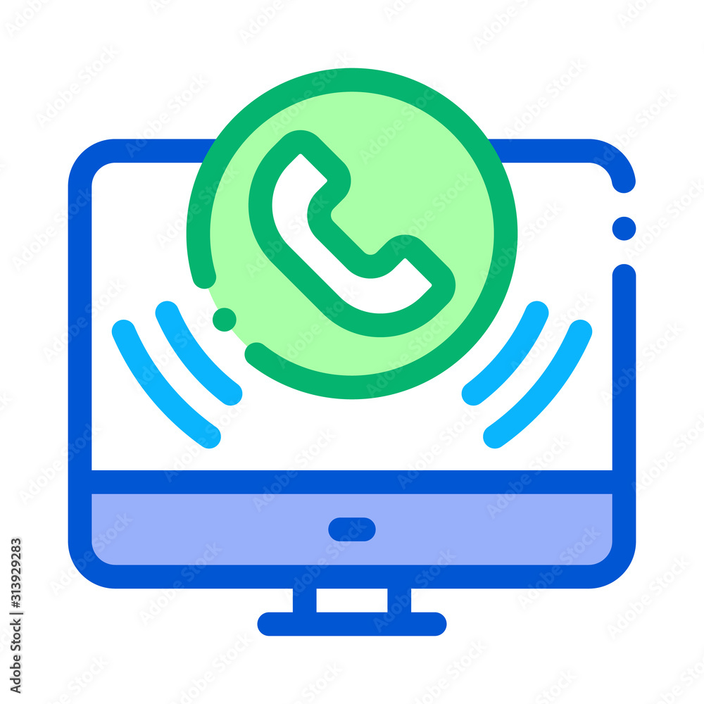 Poster computer icon vector. outline computer sign. isolated contour symbol illustration